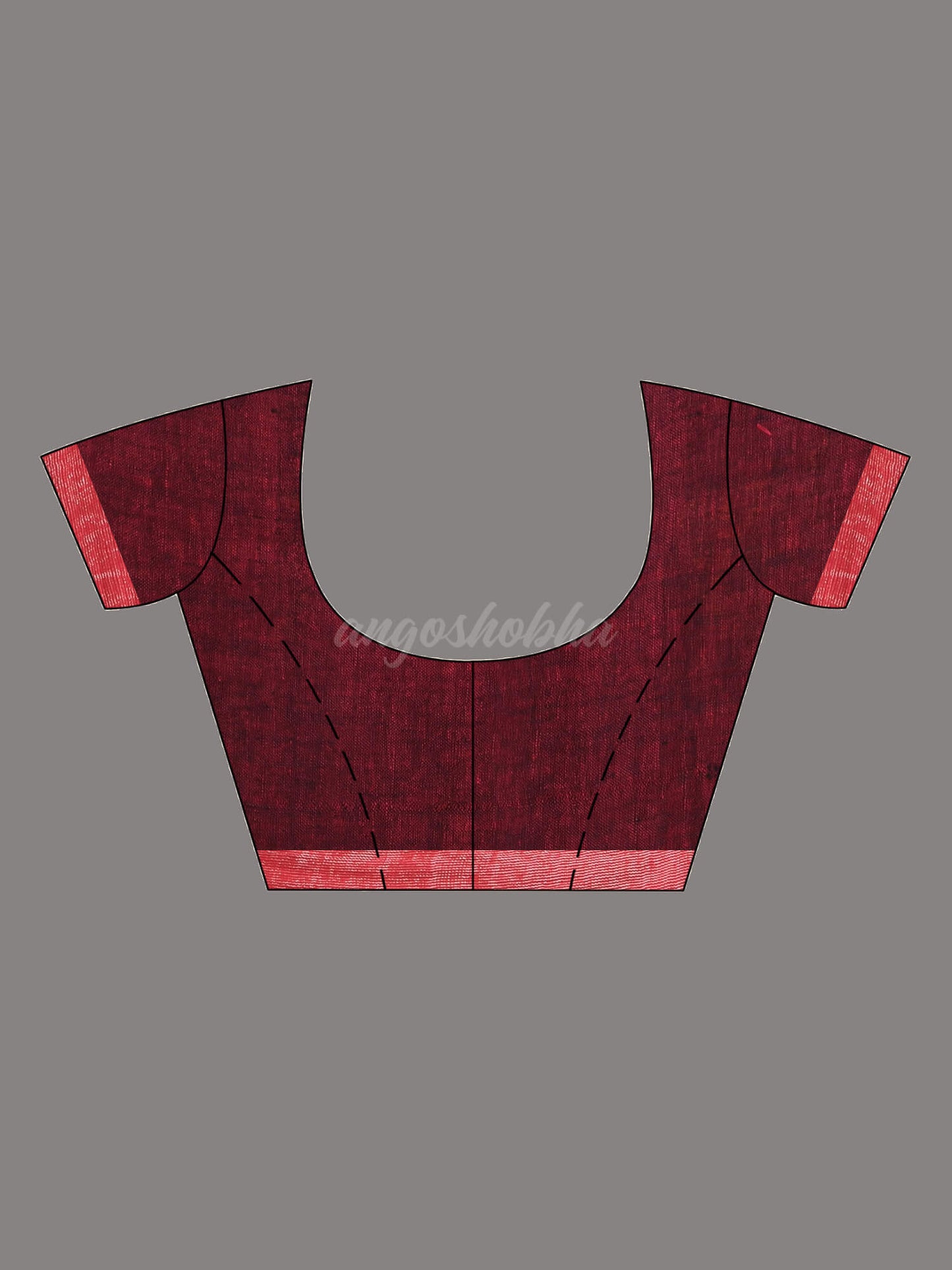 Maroon Linen Handloom Saree