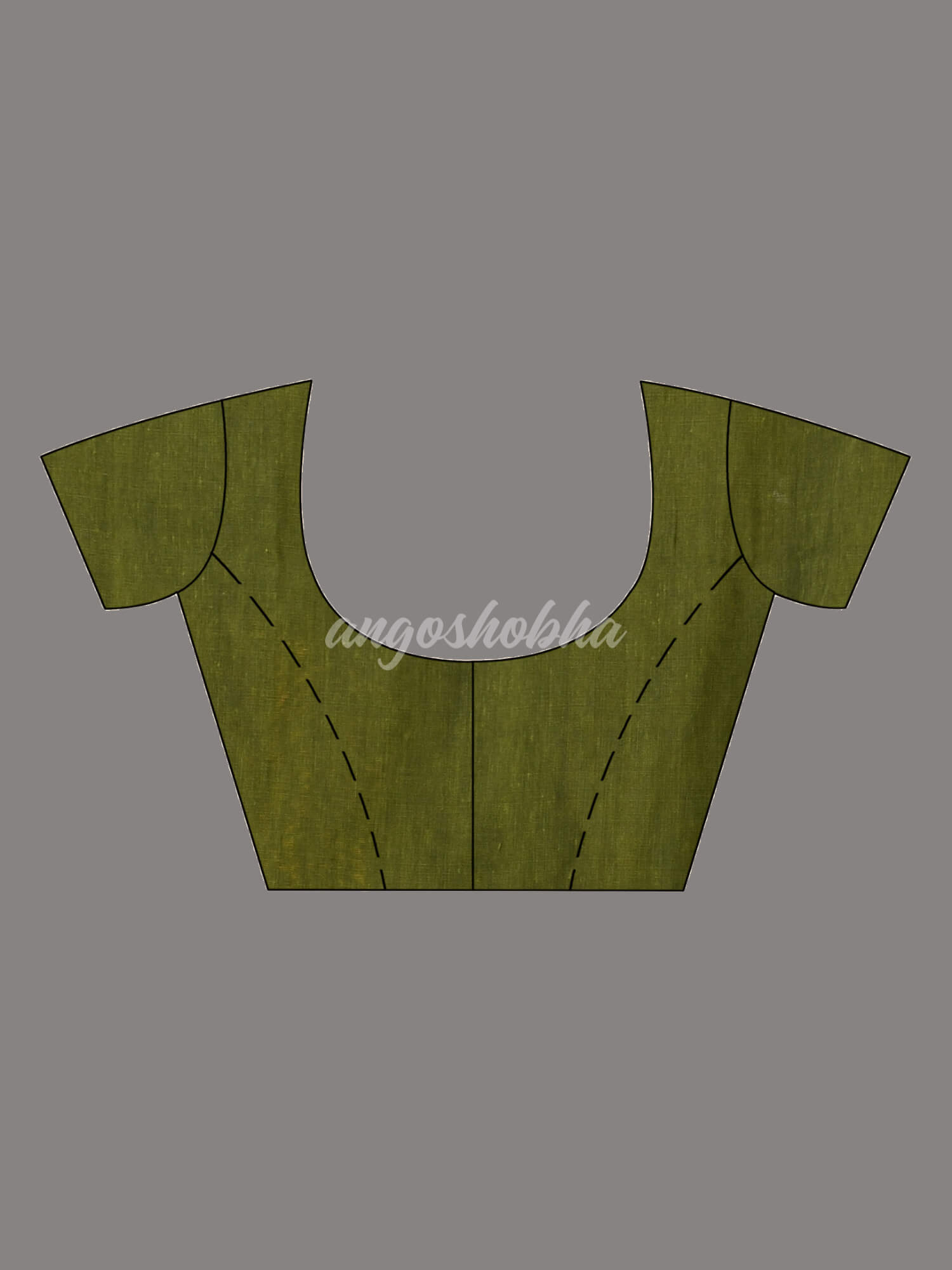 Crocodile Green Cotton Handloom Saree blouse