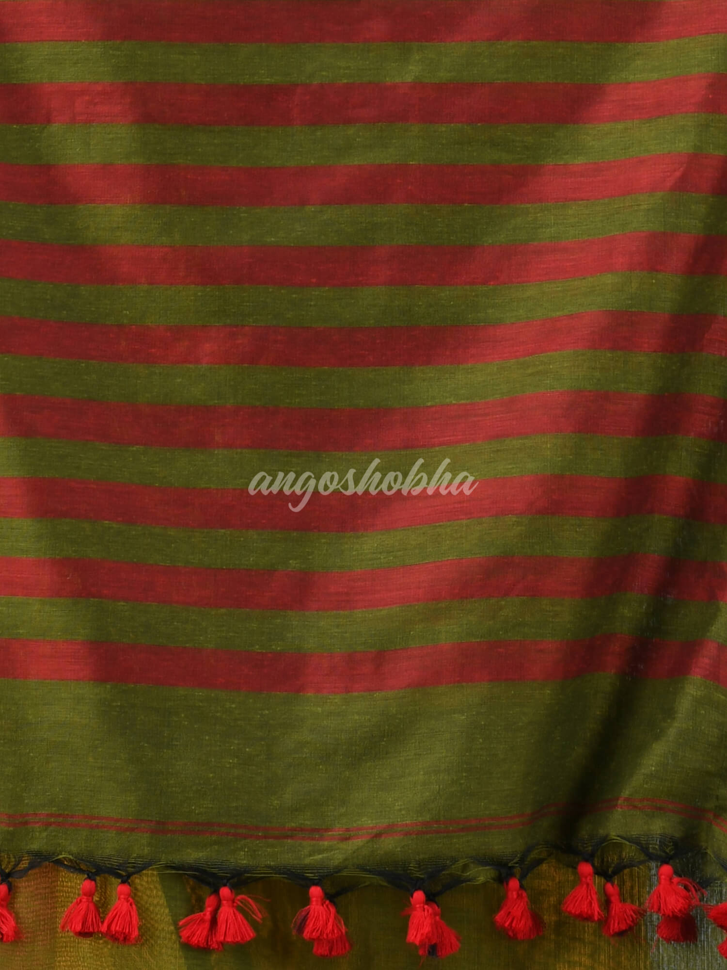 Crocodile Green Cotton Handloom Saree