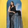 Black Cotton Handloom Saree for women