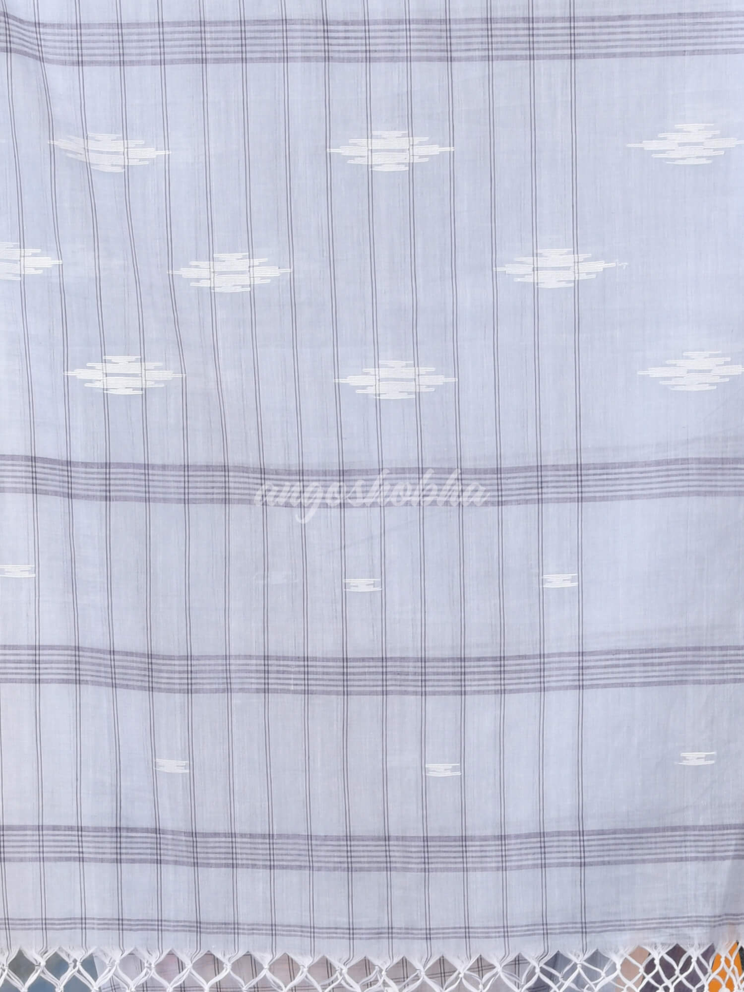 Silver Cotton Handloom Saree