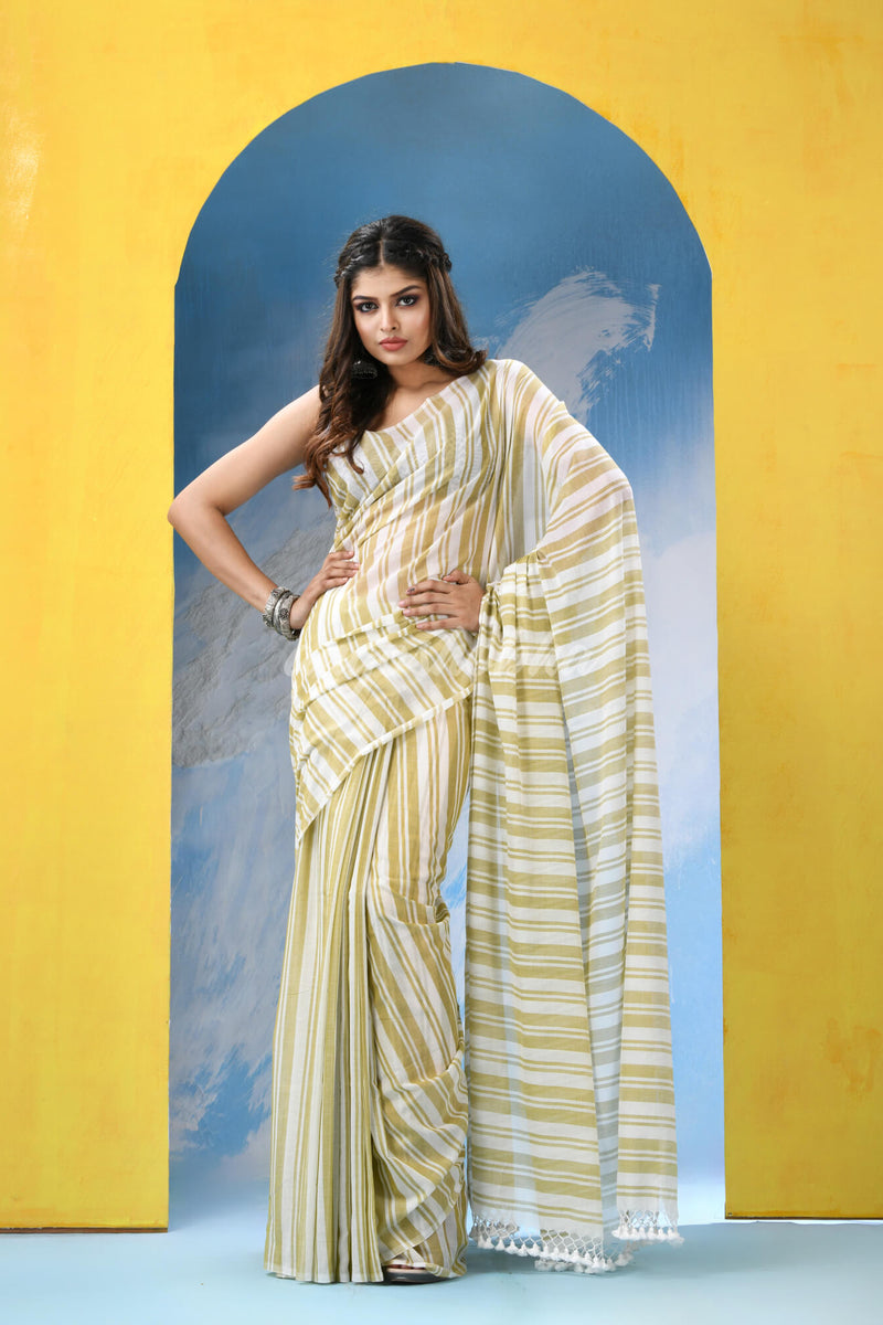 Multicolour Cotton Check Handloom Saree