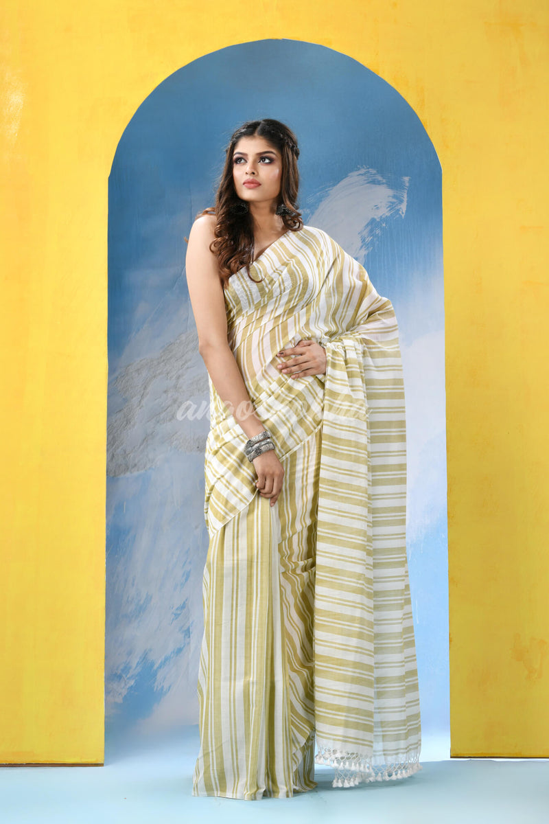 Multicolour Cotton Check Handloom Saree