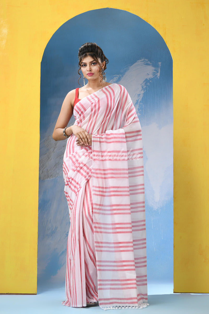 White Cotton Handloom Saree