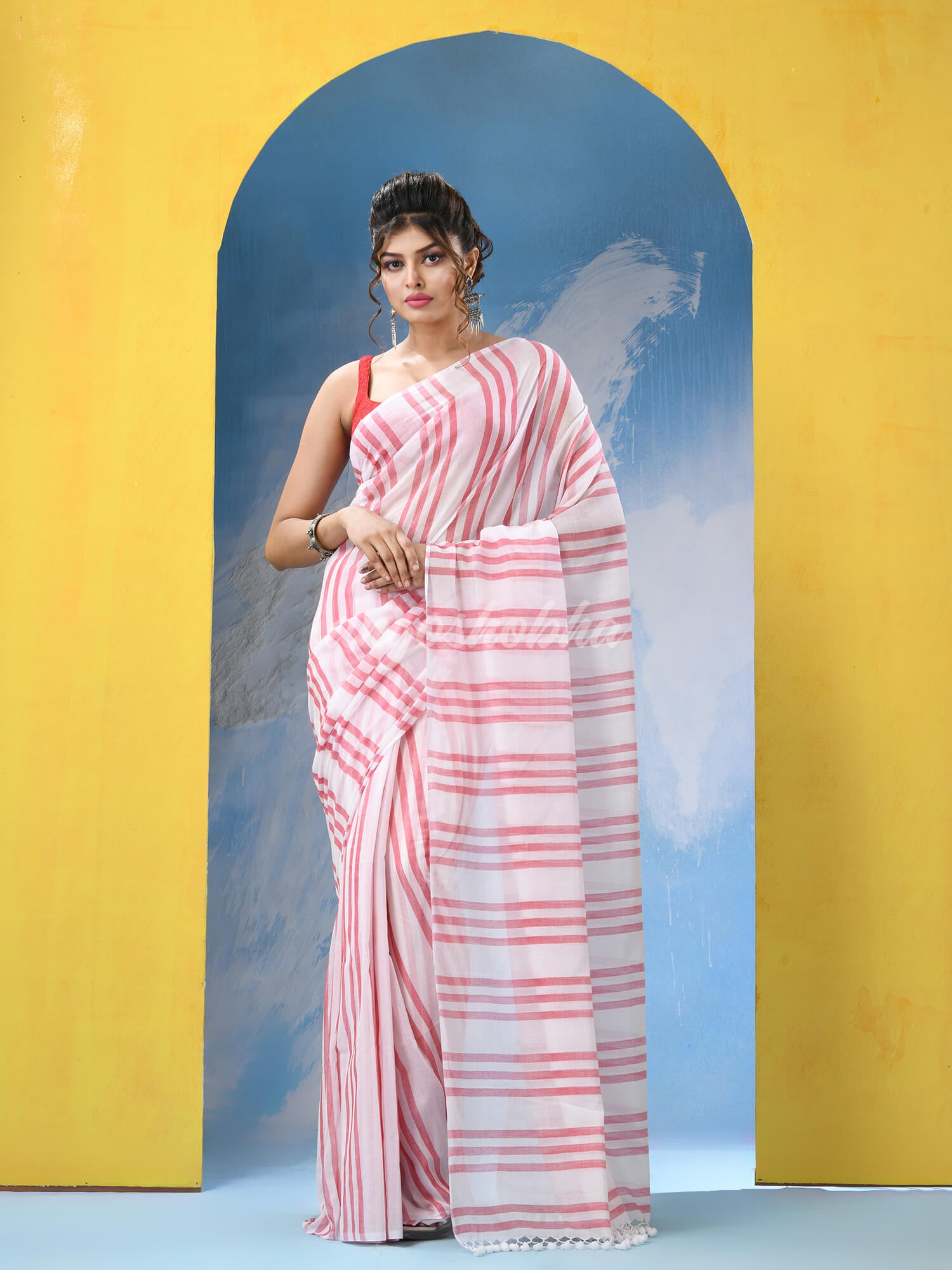 White Cotton Handloom Saree