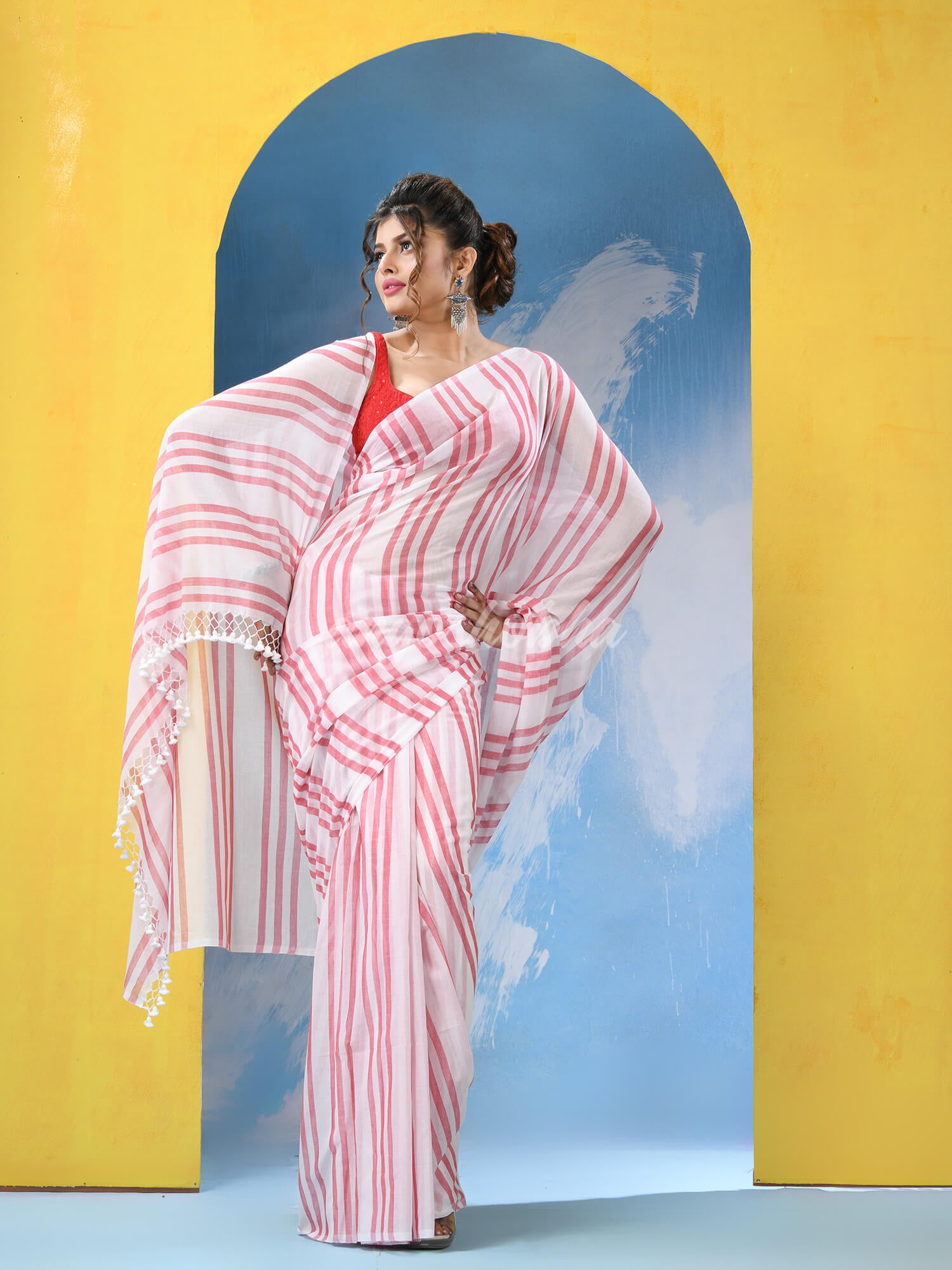 White Cotton Handloom Saree