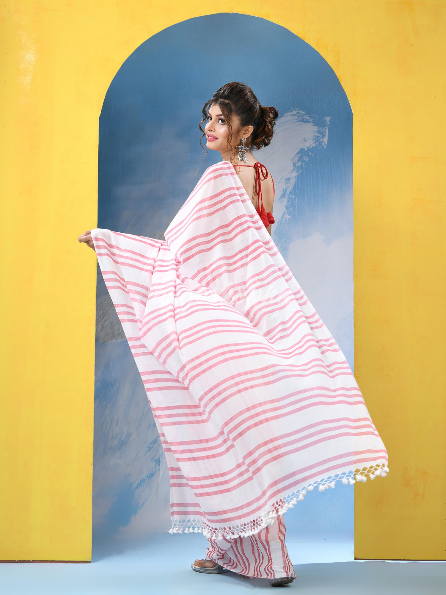 White Cotton Handloom Saree