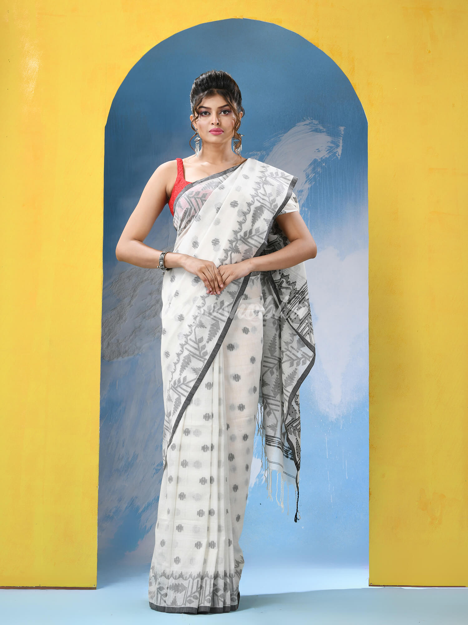White Cotton Handloom Saree