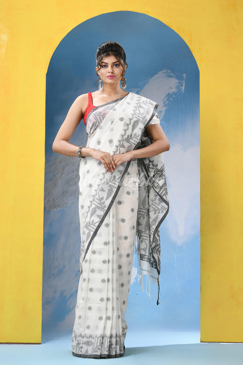 White Cotton Handloom Saree