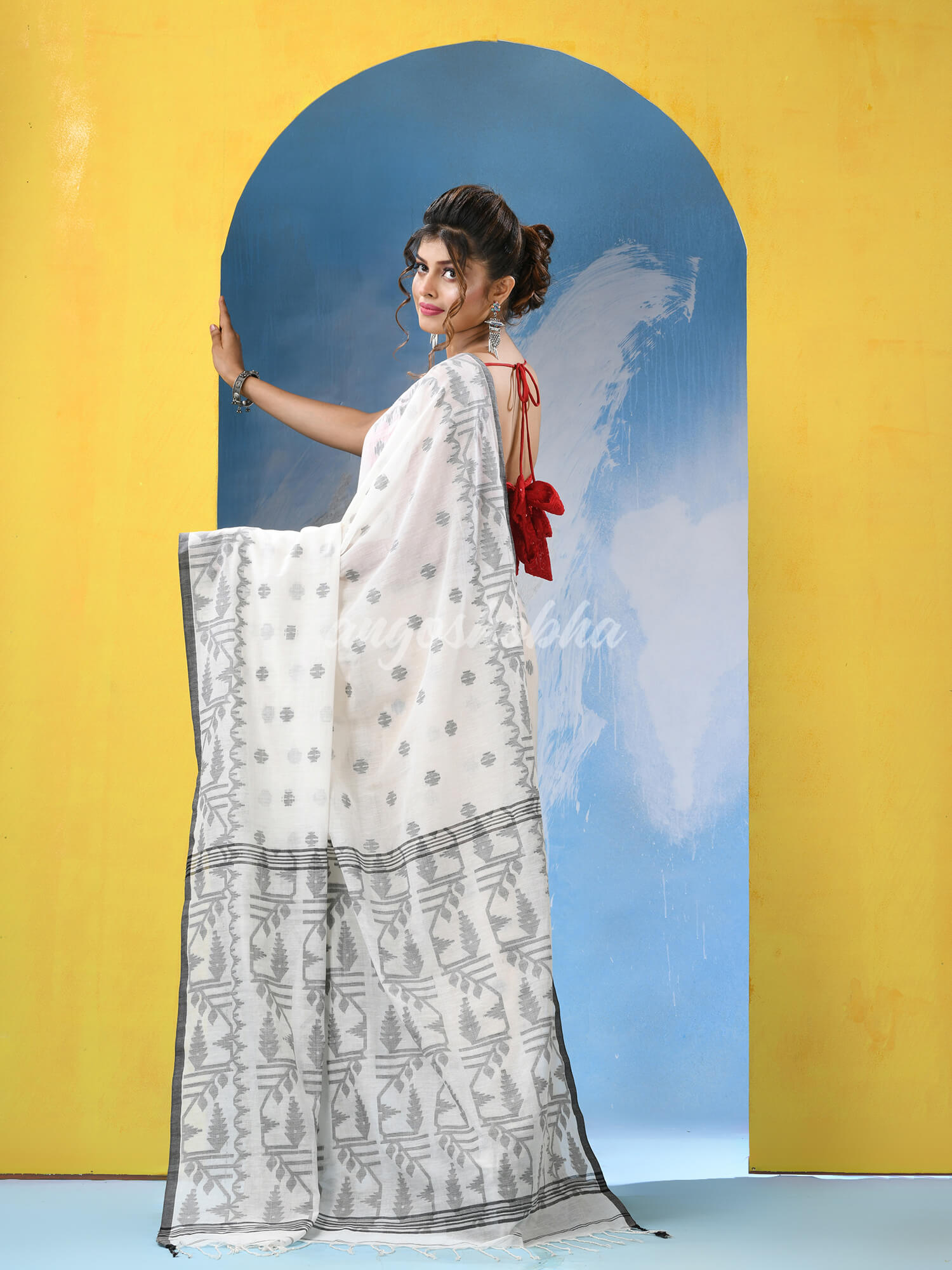 White Cotton Handloom Saree
