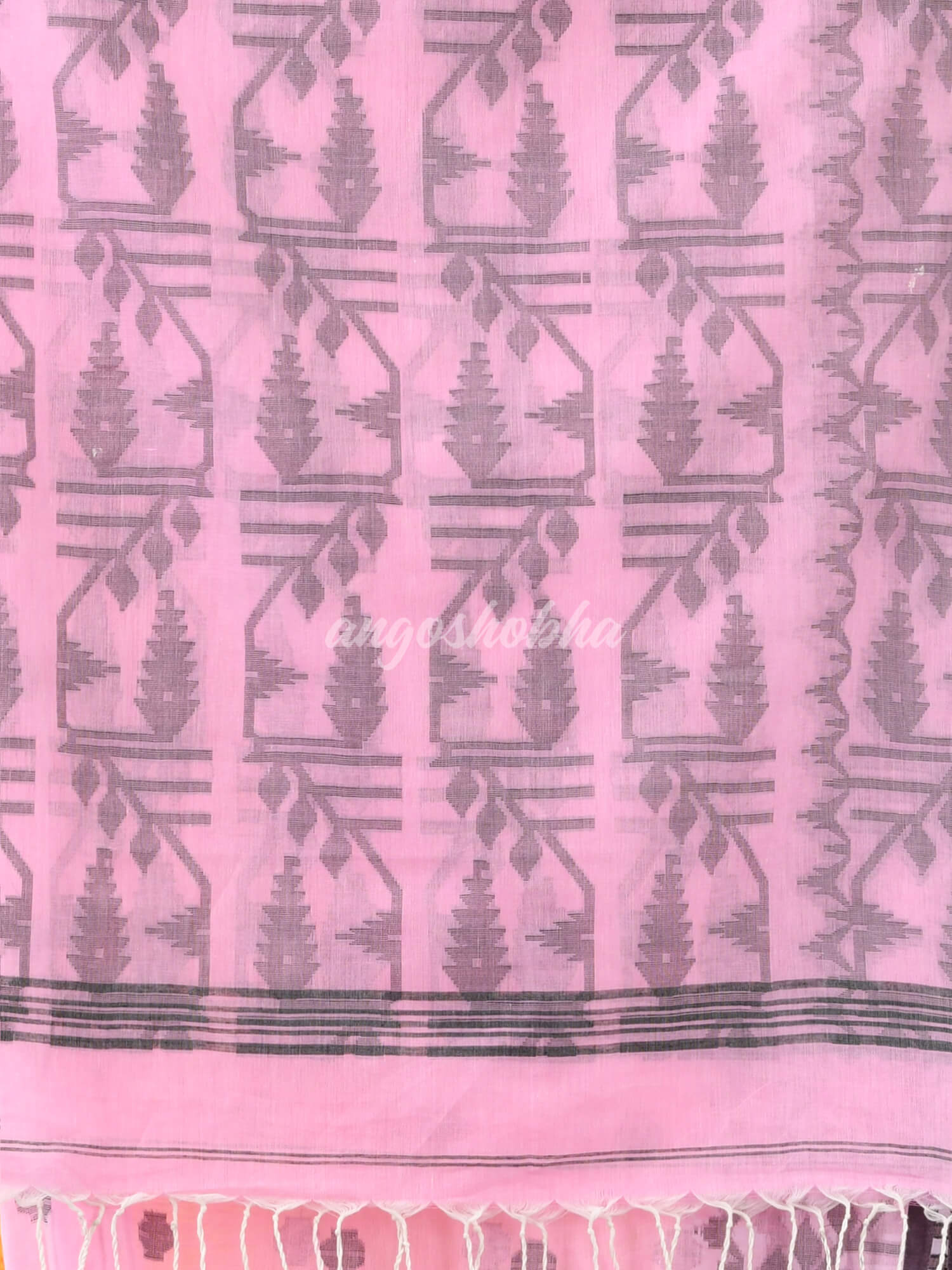 Pink Cotton Handloom Saree