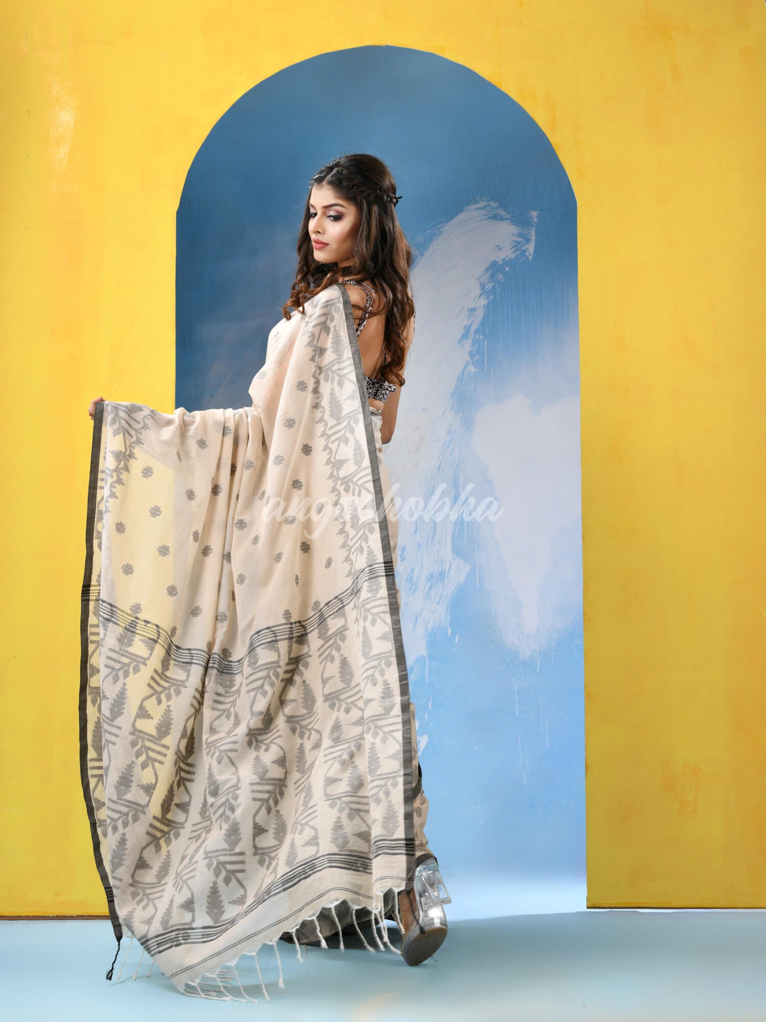 Tan Cotton Handloom Saree