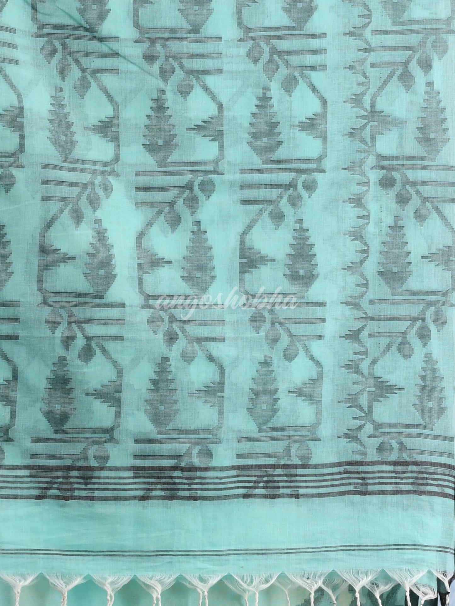 Minte Green Cotton Handloom Saree