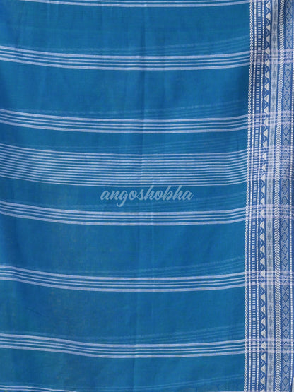 Munsell Blue Cotton Handloom Saree