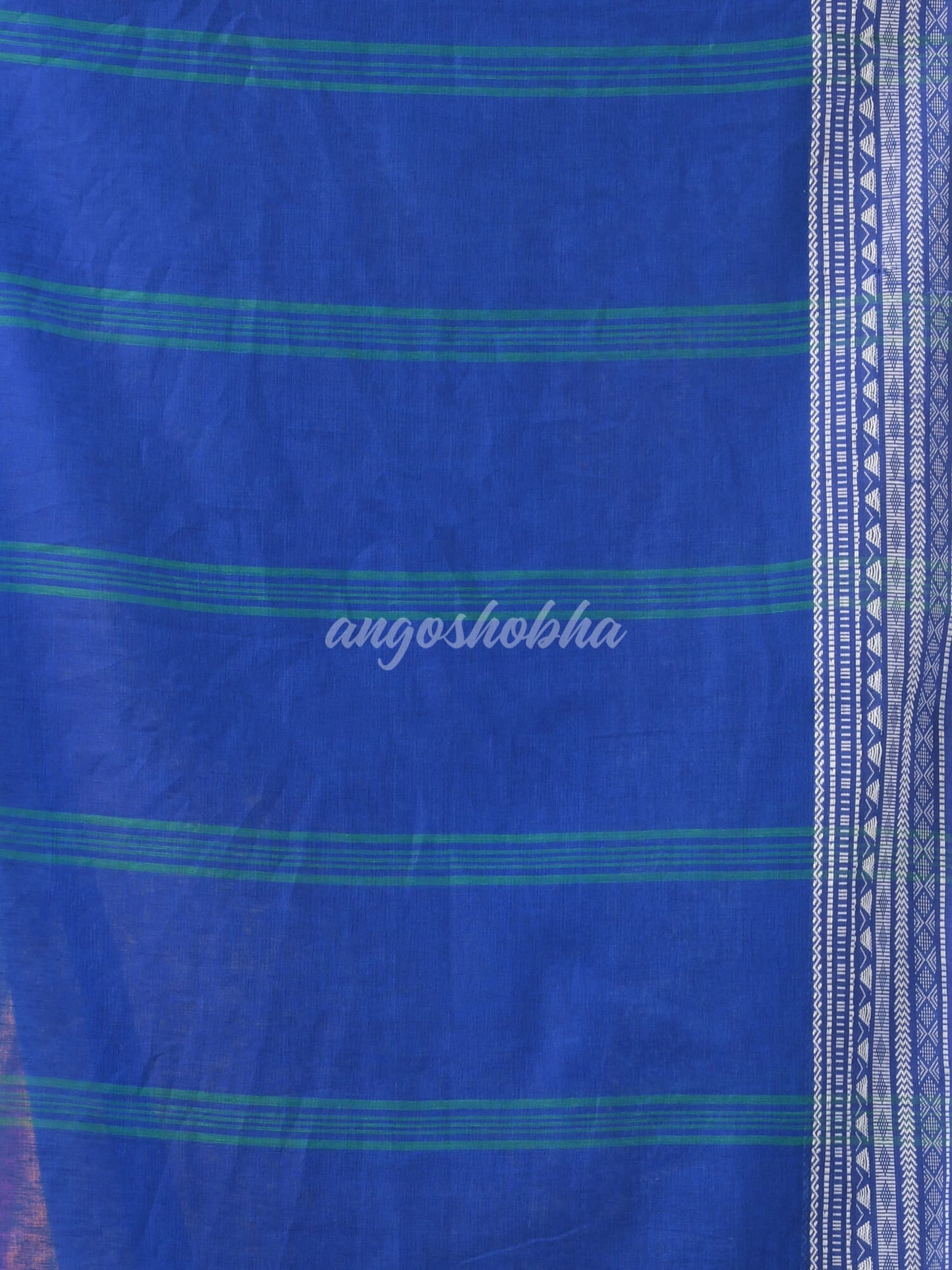 Azure Blue Cotton Handloom Saree