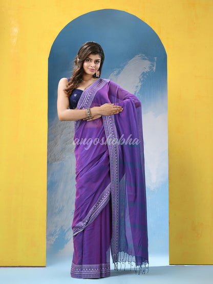 Purple Cotton Handloom Saree