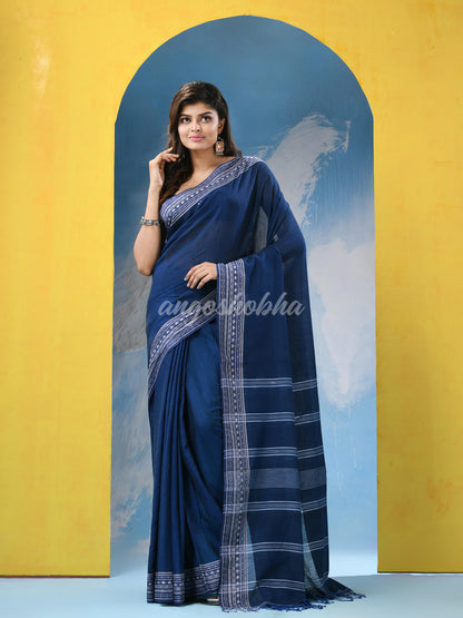 Nevy Blue Cotton Handloom Saree