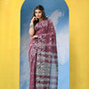 Mauve Cotton Handloom Saree