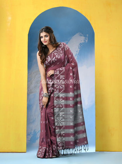 Mauve Cotton Handloom Saree