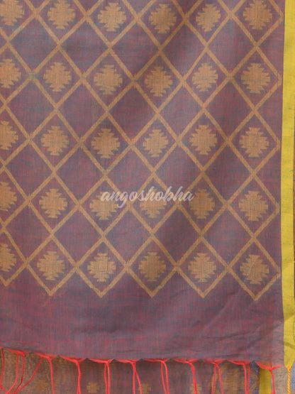 Moss Green Cotton Handloom Saree