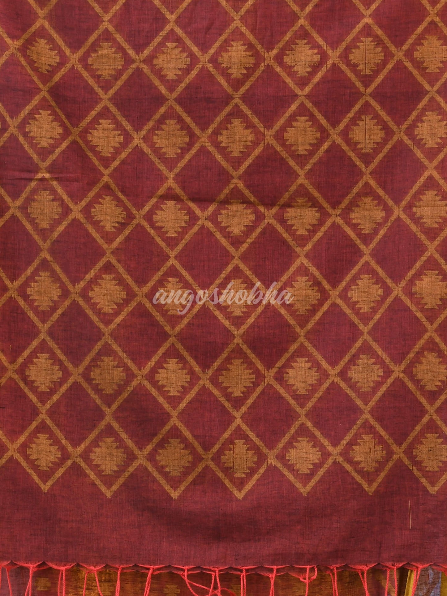 Heather Maroon Cotton Handloom Saree