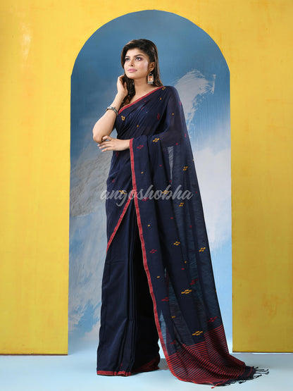 Nevy Blue Cotton Handloom Saree