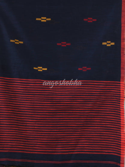 Nevy Blue Cotton Handloom Saree