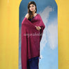 Magenta Blue Cotton Molmol Handloom Saree