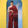 Red Cotton Check Handloom Saree