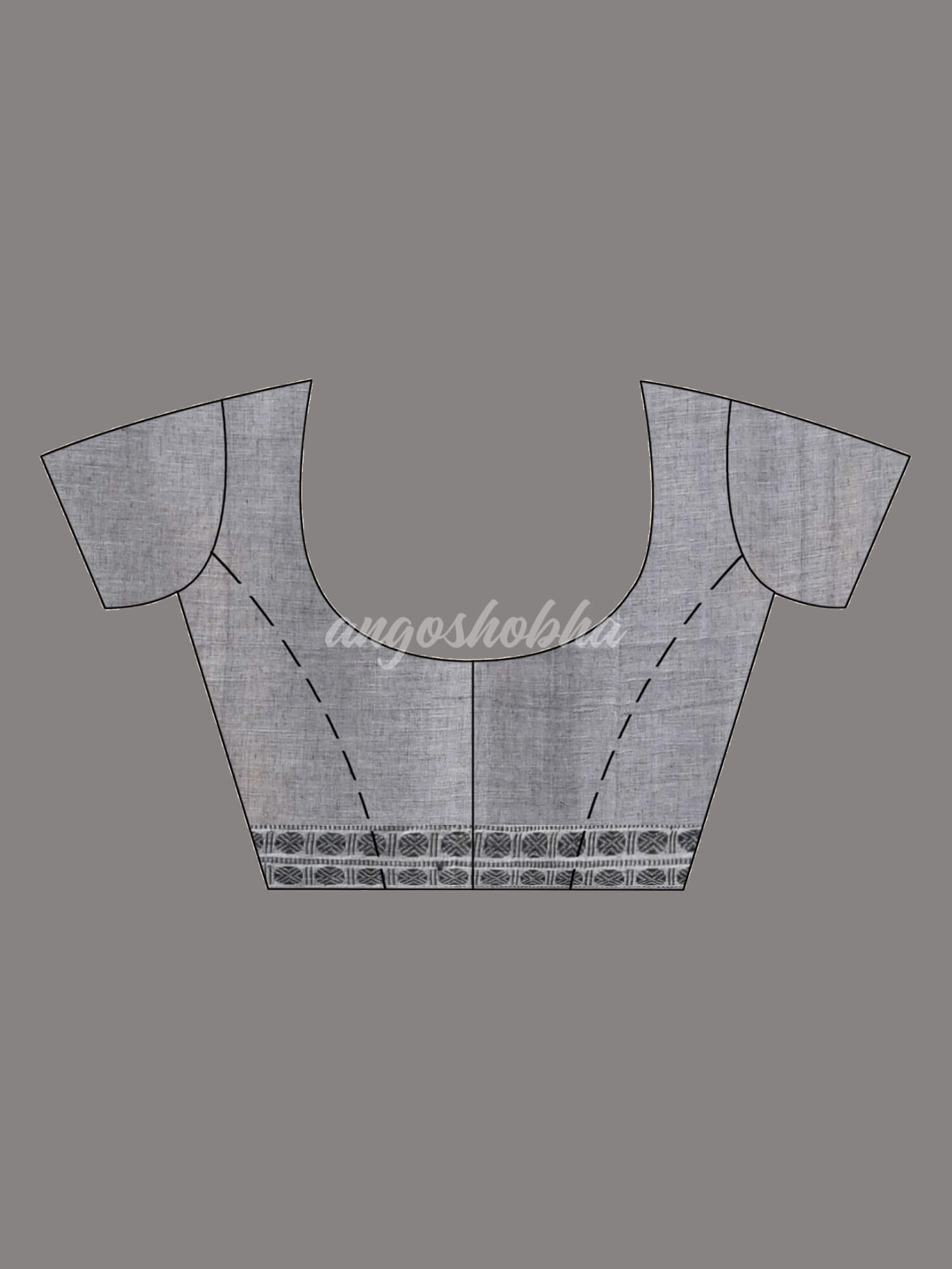 Grey Cotton Pallu Stripe Handloom Saree