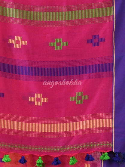 Mulberry Pink Cotton Handloom Saree