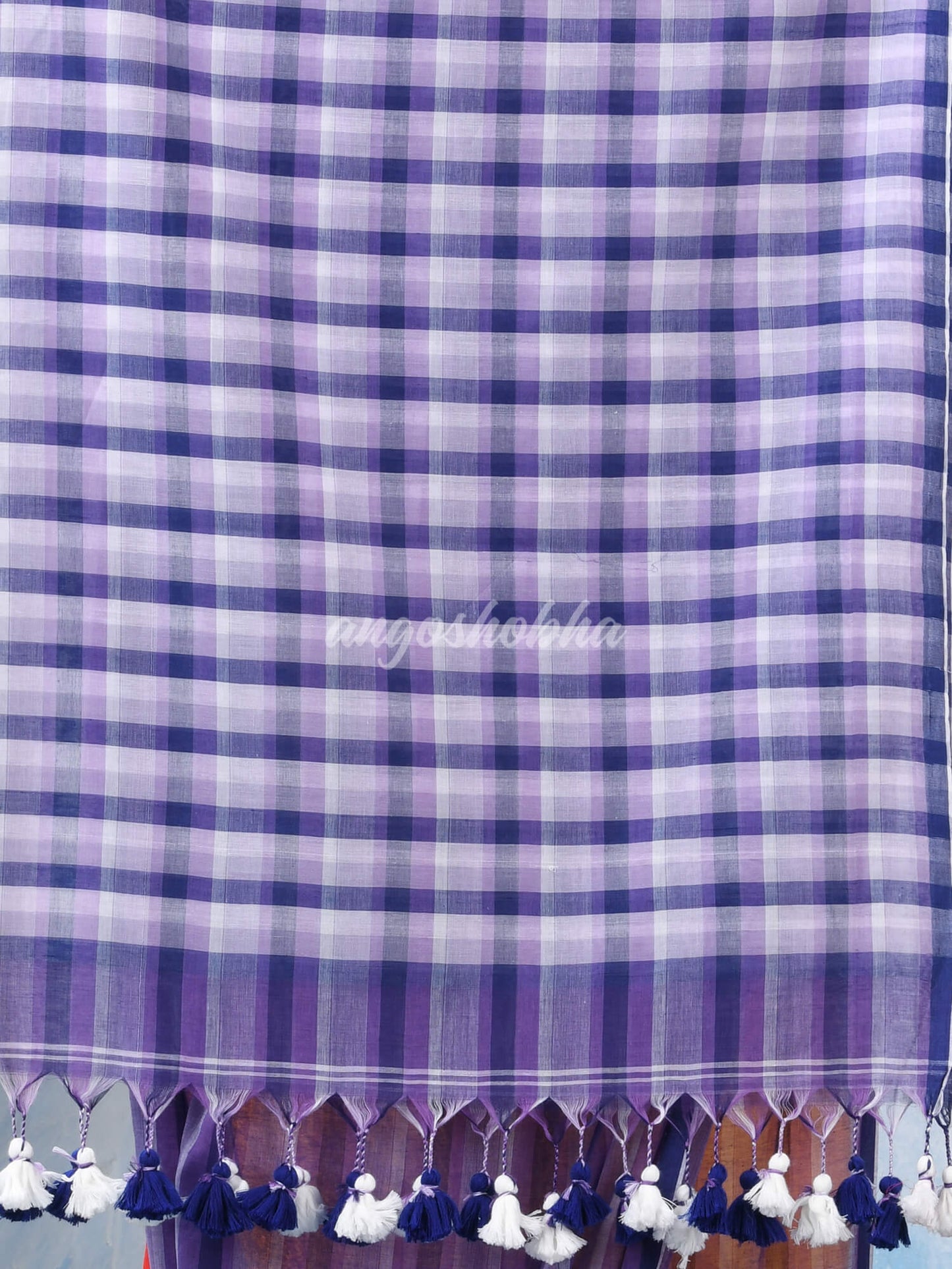 Multicolour Cotton Check Handloom Saree