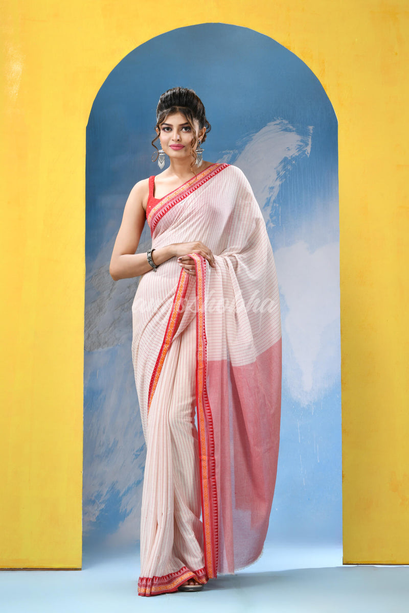 White Cotton Handloom Saree