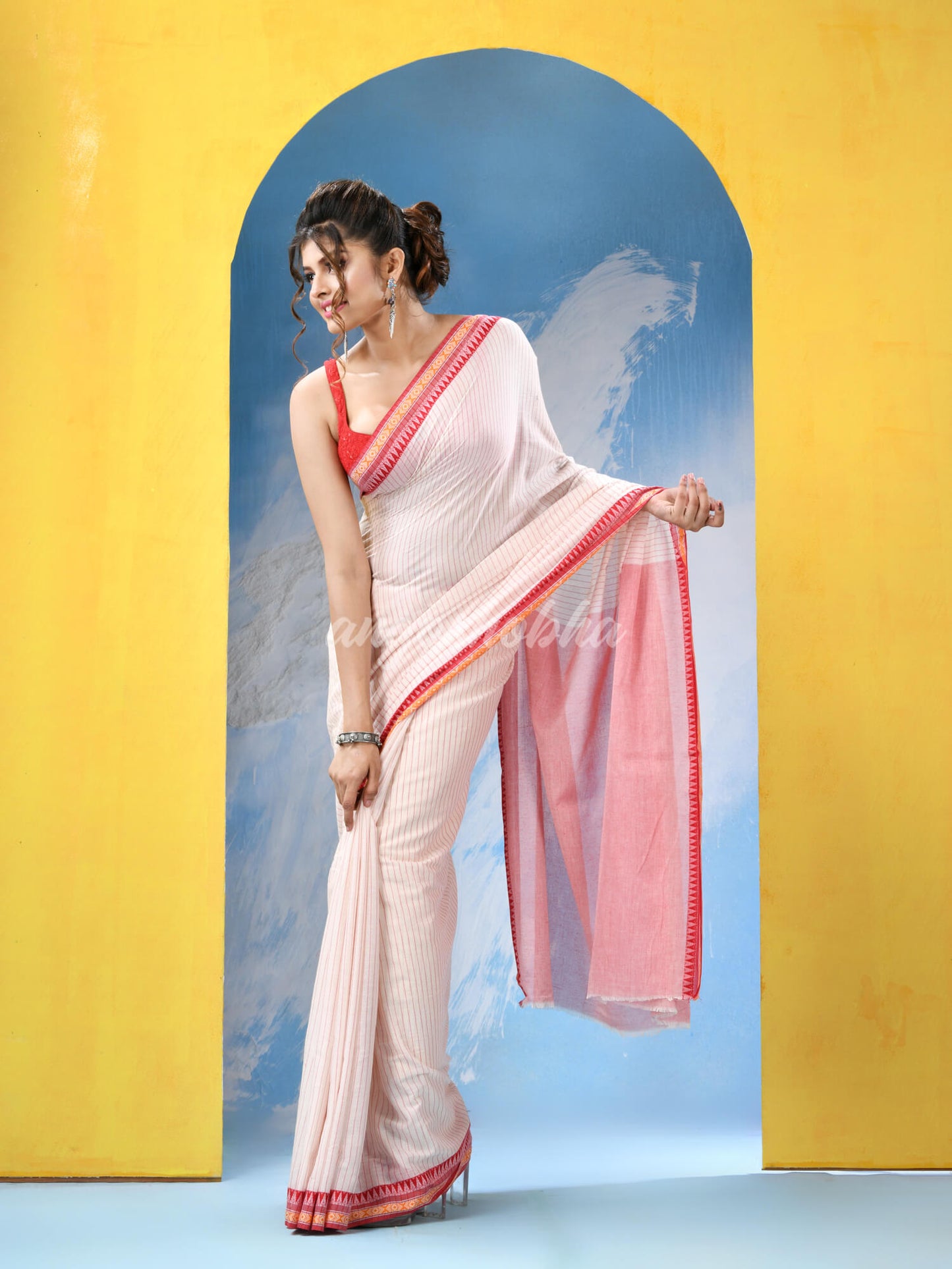 White Cotton Handloom Saree