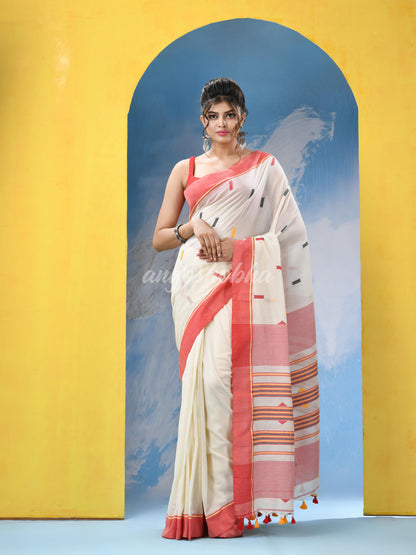 White Cotton Handloom Saree