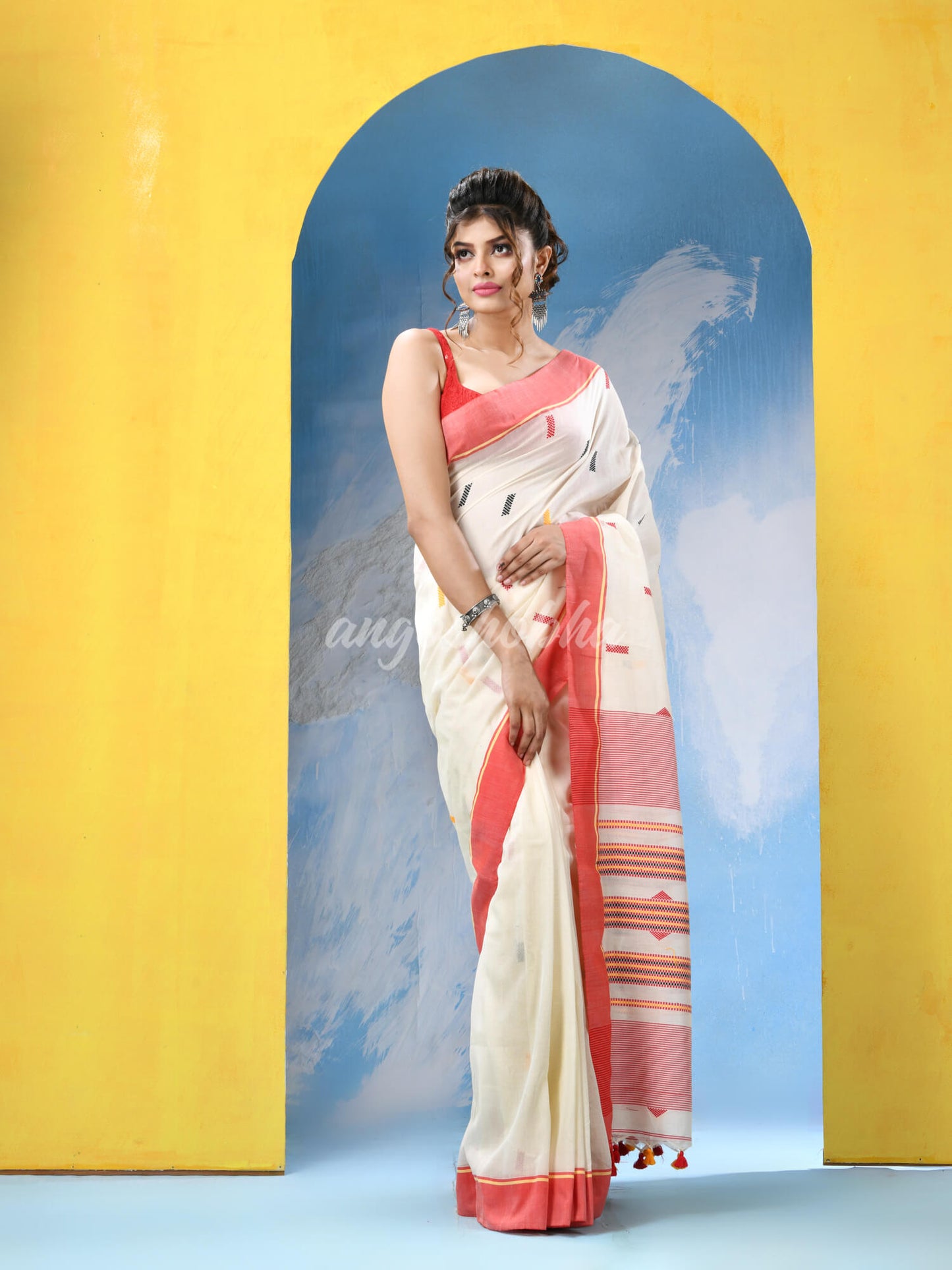 White Cotton Handloom Saree