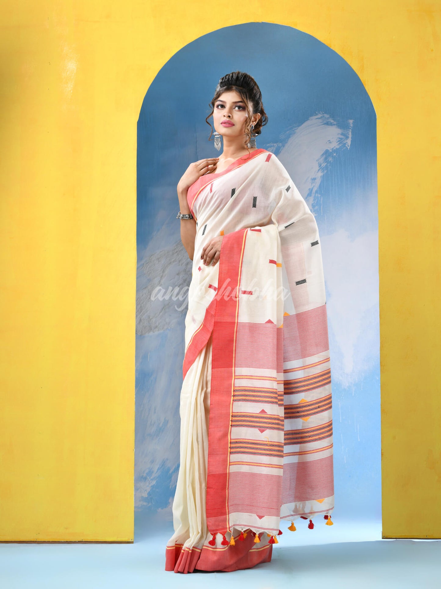 White Cotton Handloom Saree