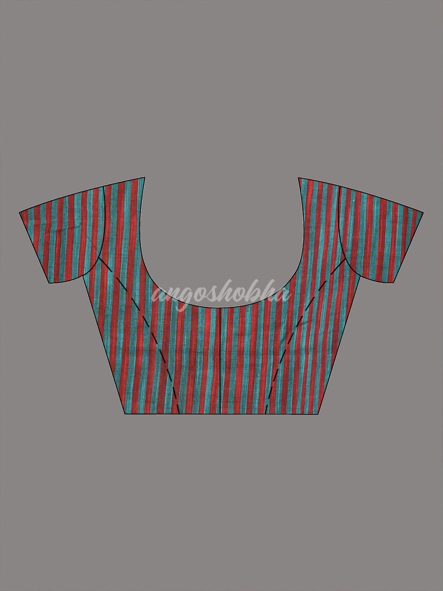 Teal Cotton Handloom Saree blouse
