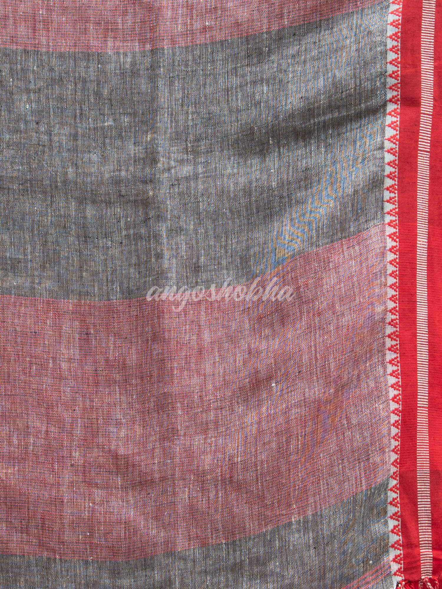 Grey Linen Handloom Saree