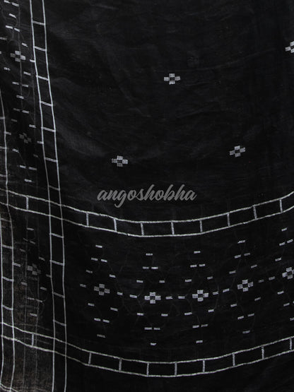 Black Linen Handloom Saree