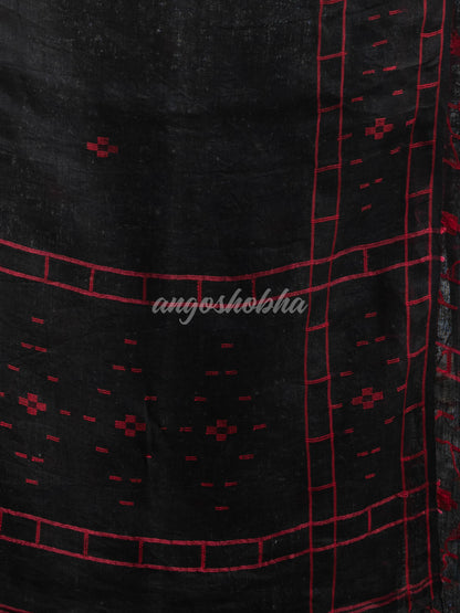 Black Linen Handloom Saree wholesale price