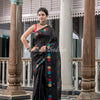 Black Linen Handloom Saree
