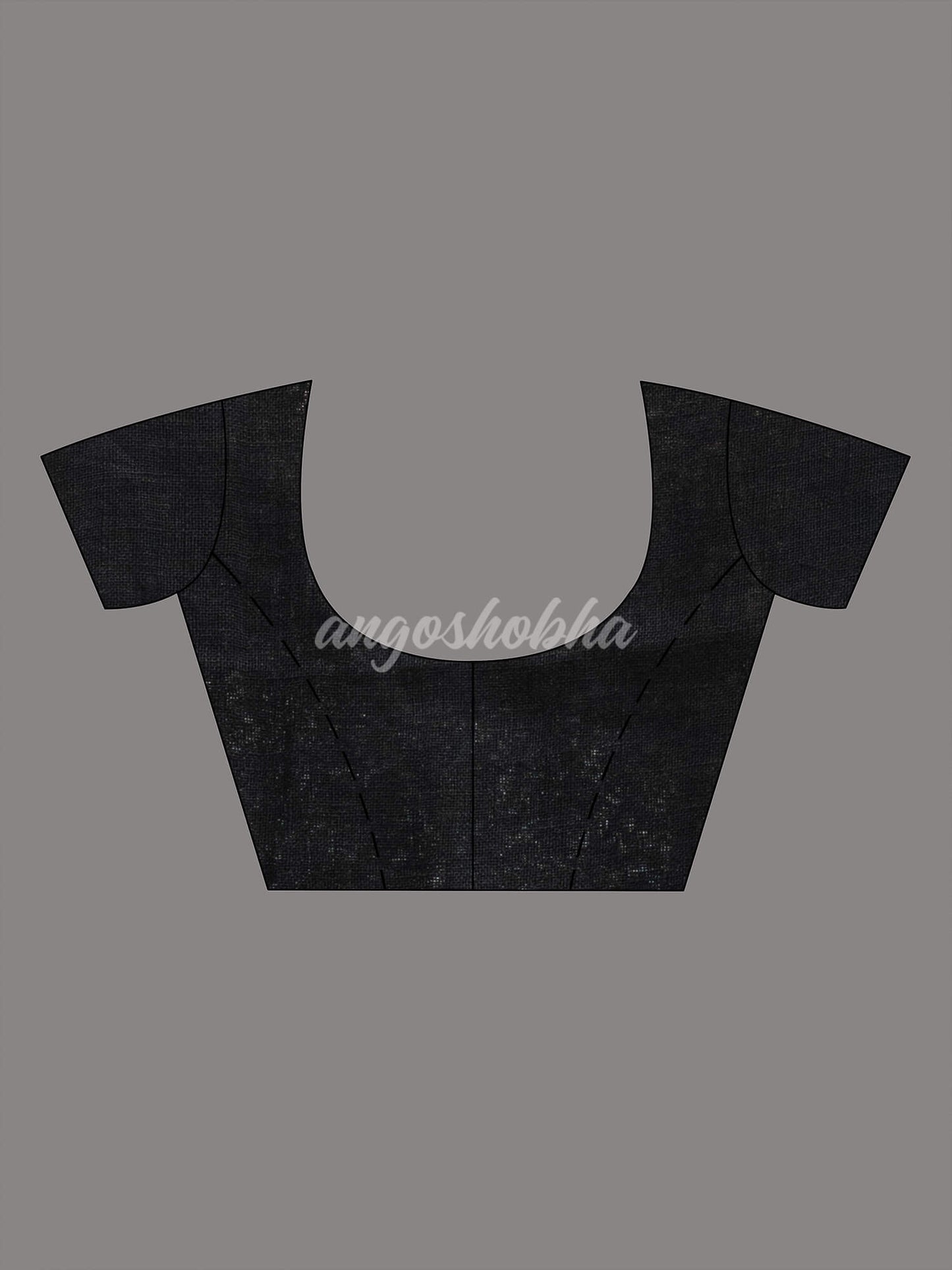 Black Linen Handloom Saree blouse