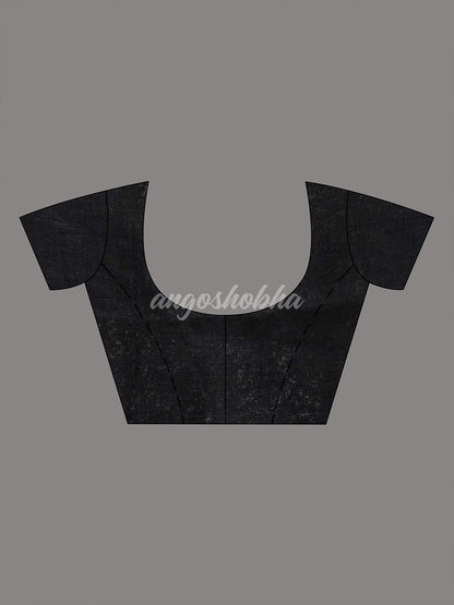 Black Linen Handloom Saree blouse