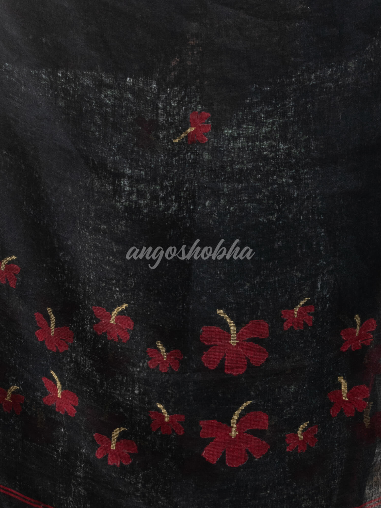 Black Linen Handloom Saree for women wholesale price