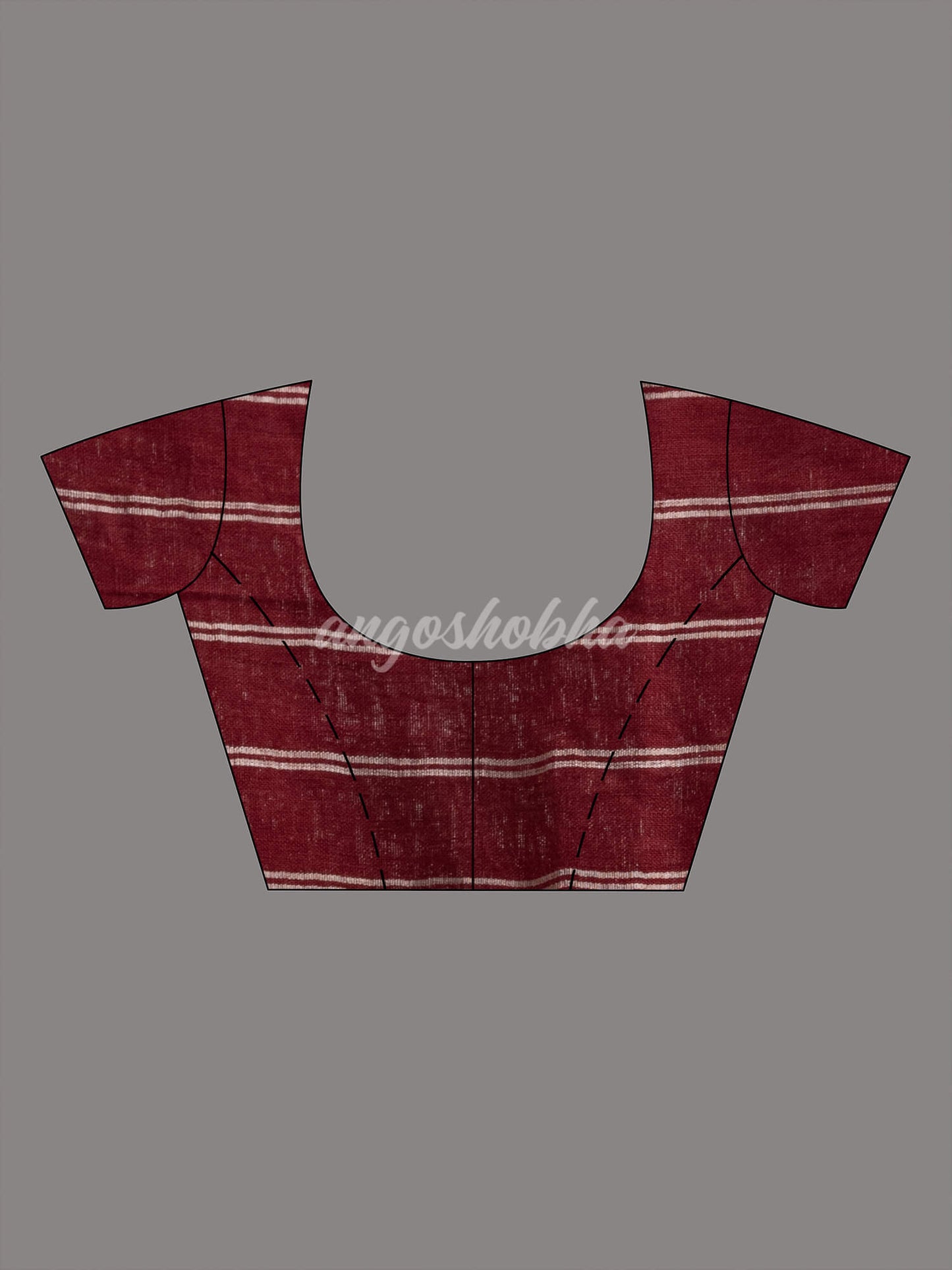 Maroon Linen Handloom Saree blouse