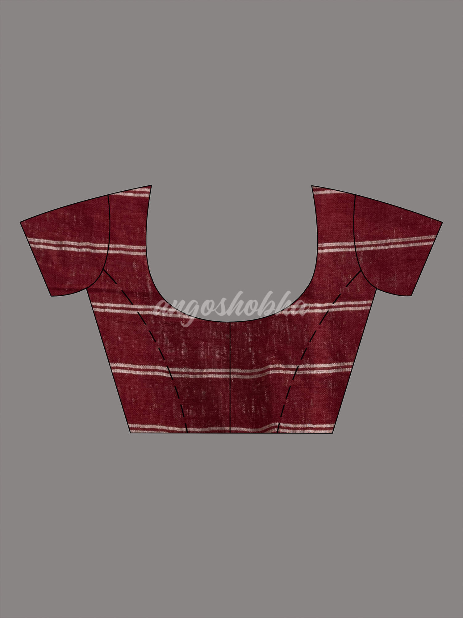 Maroon Linen Handloom Saree blouse