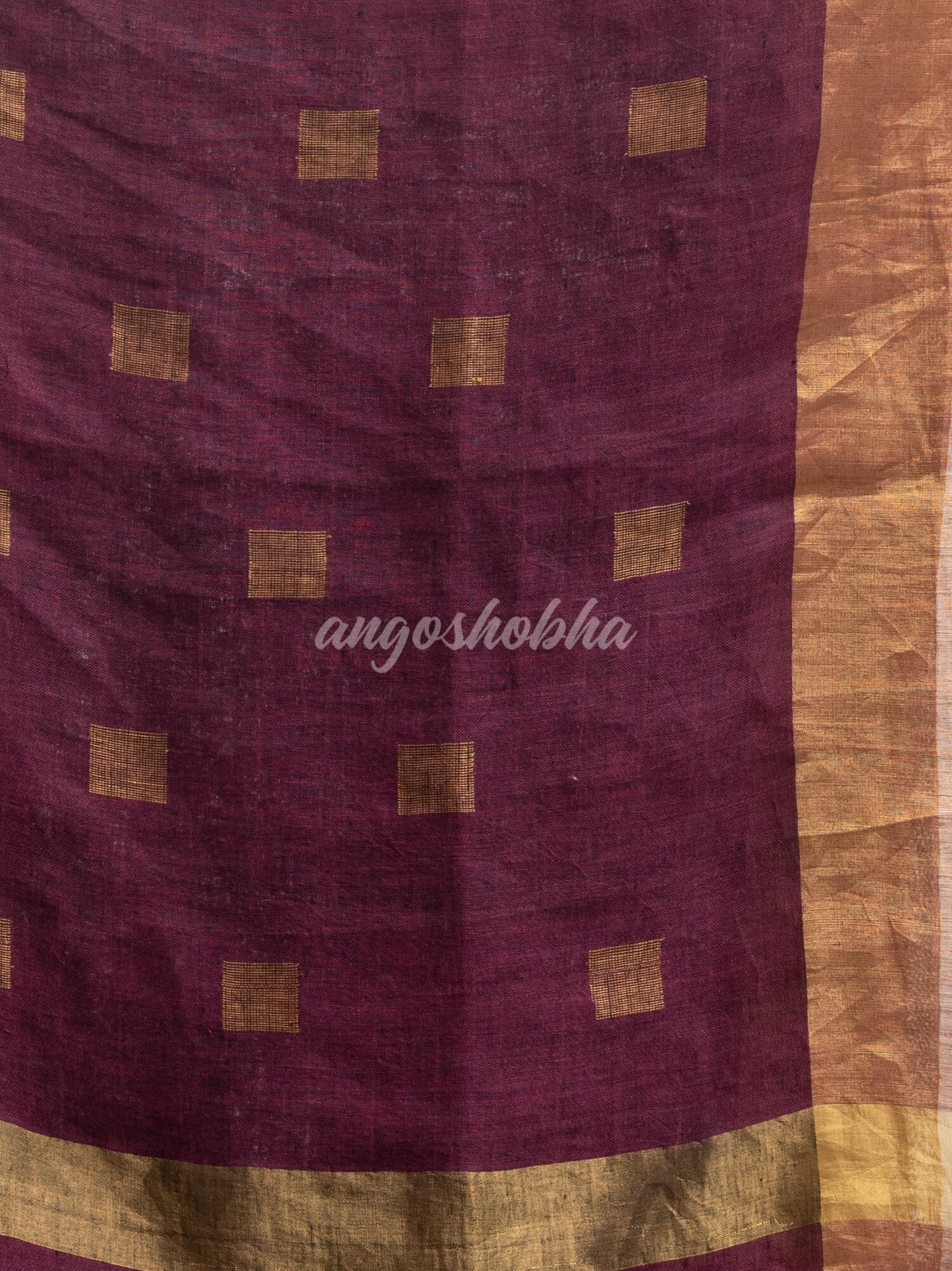 Magenta Linen Handloom Saree