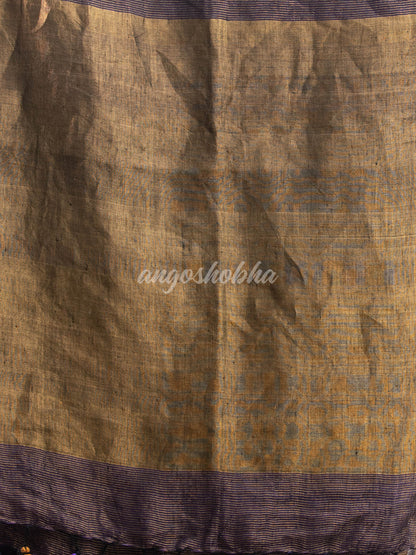 Purple Linen Handloom Saree