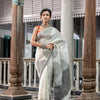 White Linen Handloom Saree